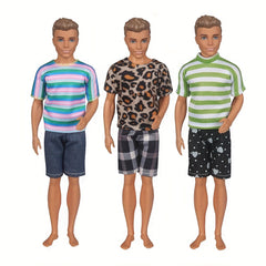 10pc 30" Boy Doll Clothes Outfits Tops & Pants Stripes Plaid Polka Dots Prints