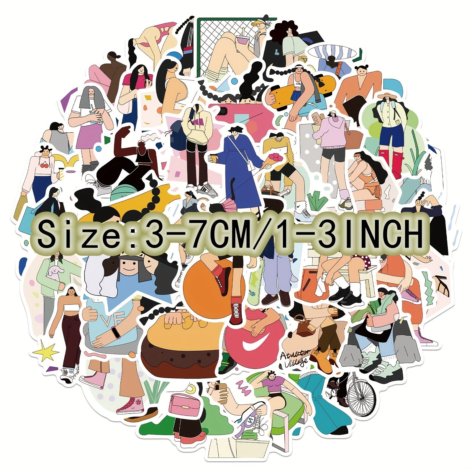 50pcs Daily Life Series Graffiti Stickers for Laptop Water Cup Decoration