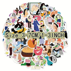 50pcs Daily Life Series Graffiti Stickers for Laptop Water Cup Decoration
