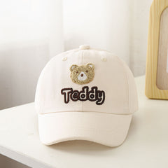 Kids Bear Embroidered Baseball Cap Sun Protection Sunshade Hat