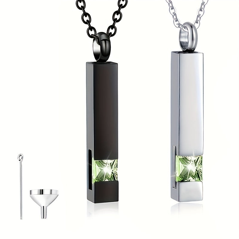 Green Crystal Urn Necklace Stylish Cremation Jewelry Keepsake