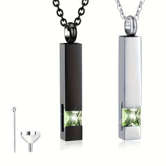 Green Crystal Urn Necklace Stylish Cremation Jewelry Keepsake