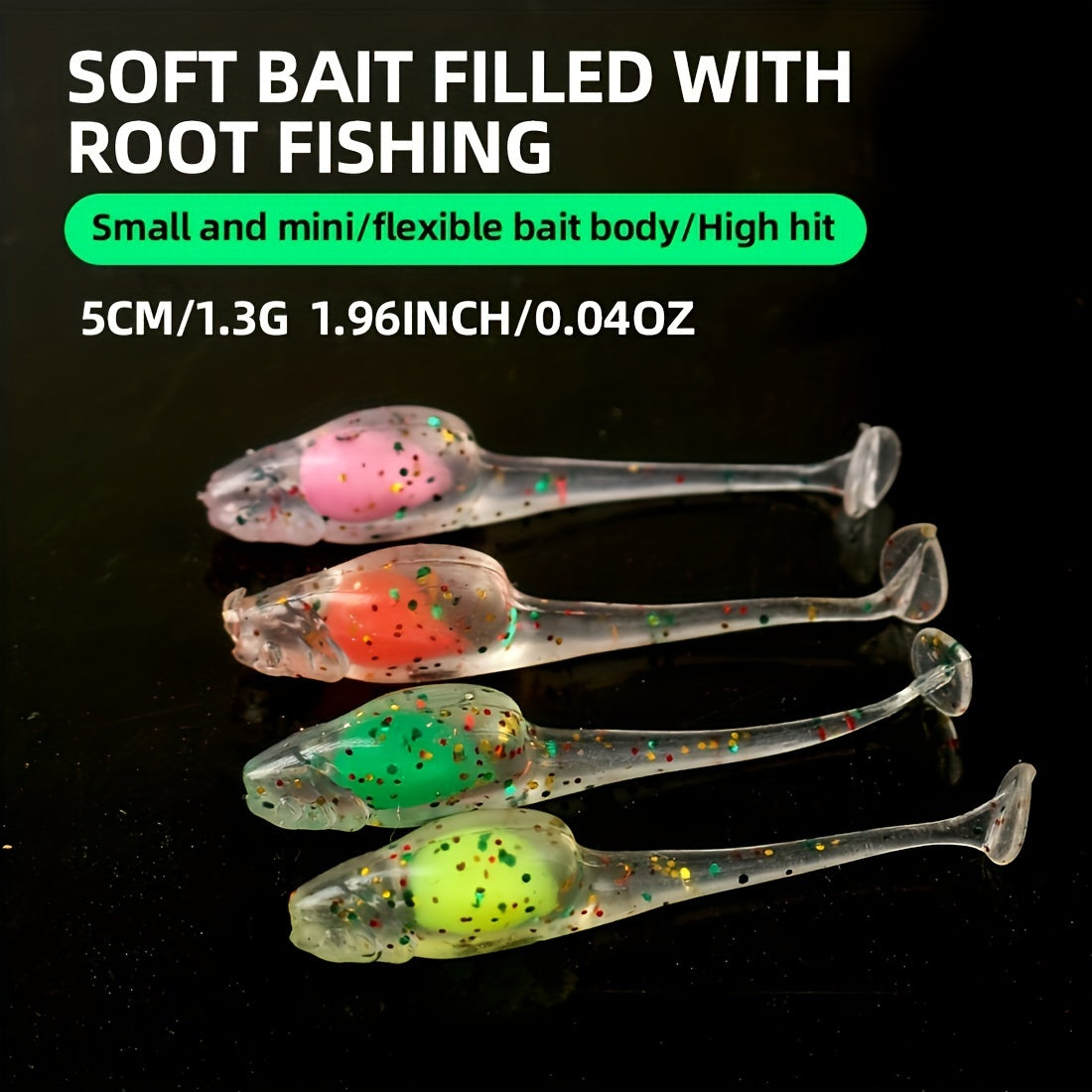 1pc Bionic Tadpole Soft Bait With Sequins Fishing Tackle