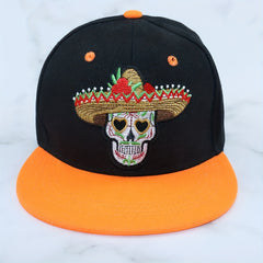 Hip Hop Skull Embroidery Snapback Hat Unisex Baseball Cap