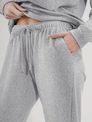 Women's Plus Long Sleeve Polo Neck Top & Tie Front Pants Outfit Set