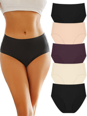 5pcs High Waist Stretchy Intimates Panties Women's Lingerie