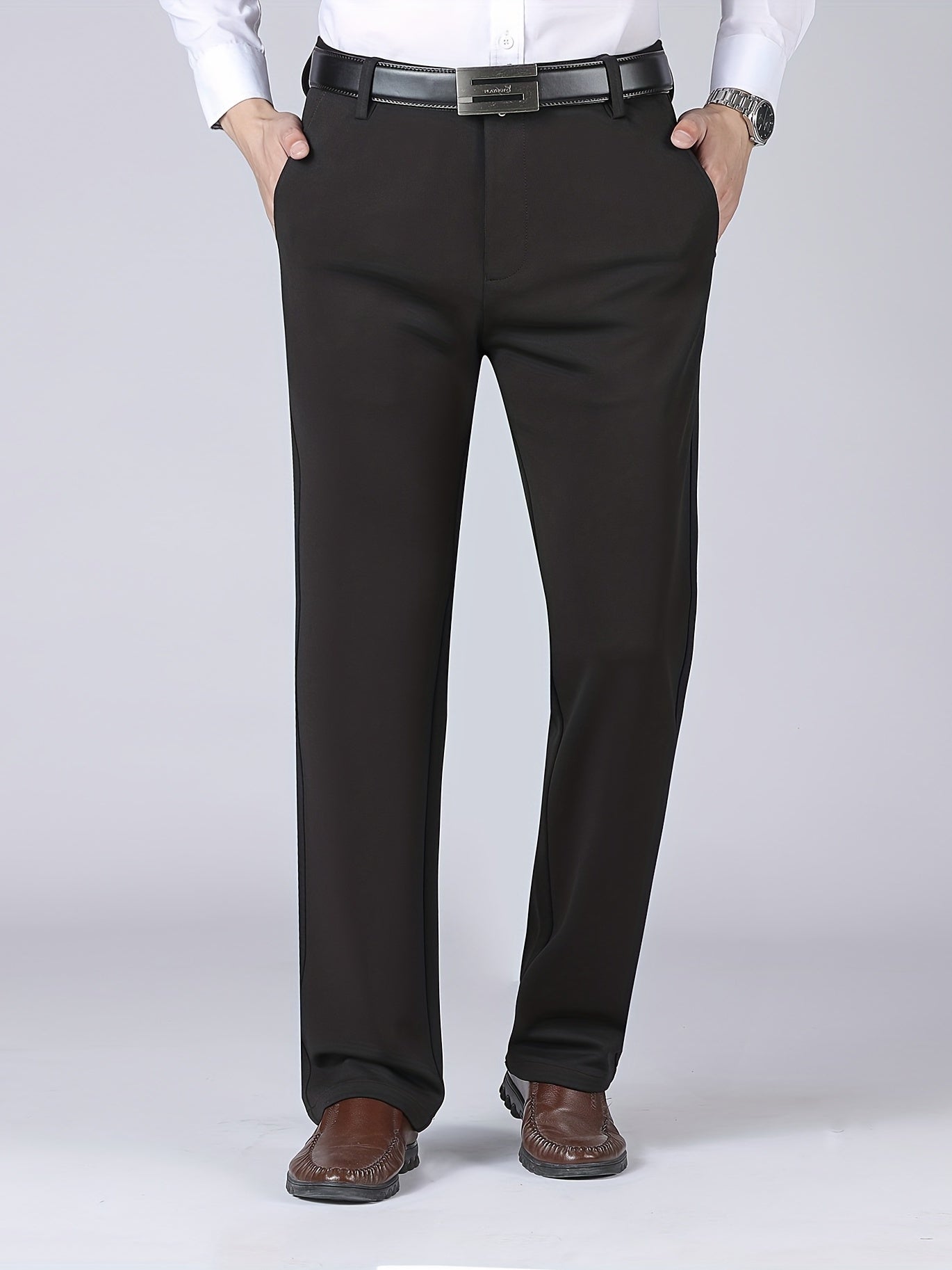 Men's Classic Solid Dress Pants for Business - Spring Summer