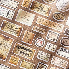 94pcs Retro Number English Border Stickers Student Stationery Arts Crafts