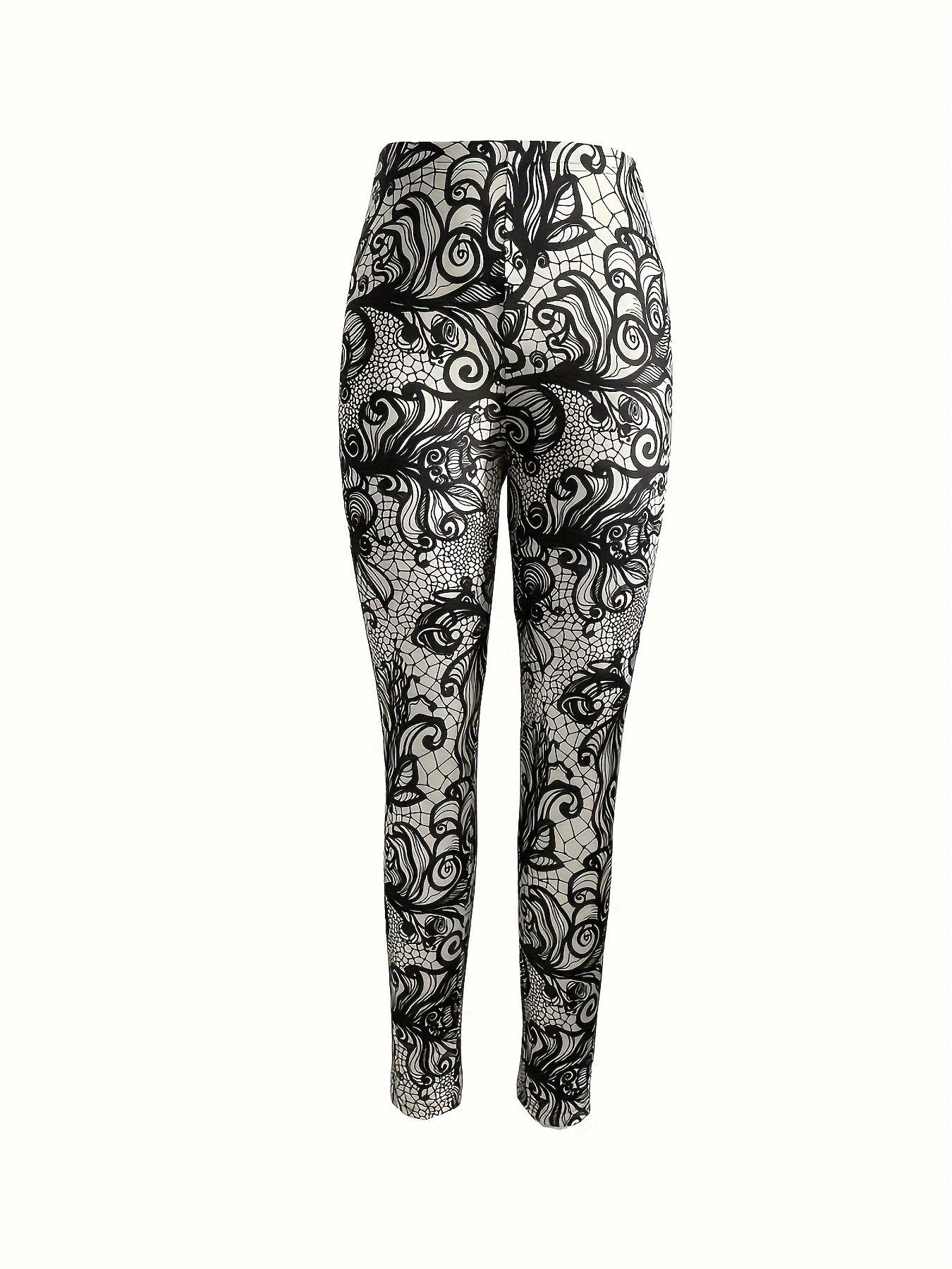 Floral Print Stretch Skinny Leggings