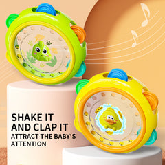 Kids Hand Tambourine Music & Grasp Training Toy for Motor Skills Green Yel