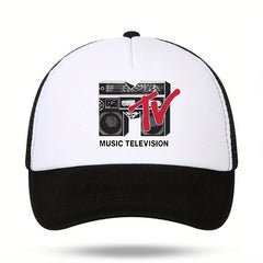 Unisex Sunshade Baseball Cap with Music Television Embroidery