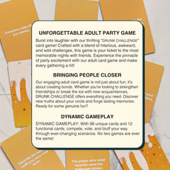Drunk Challenge 110 Game Cards Hilarious Drinking Card Game Unforgettable Party
