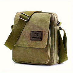 Vintage Square Shoulder Bag Zipper Crossbody Bag Lightweight Canvas Bag