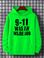 Men's Letter Print Hoodie Drawstring Hooded Sweatshirt