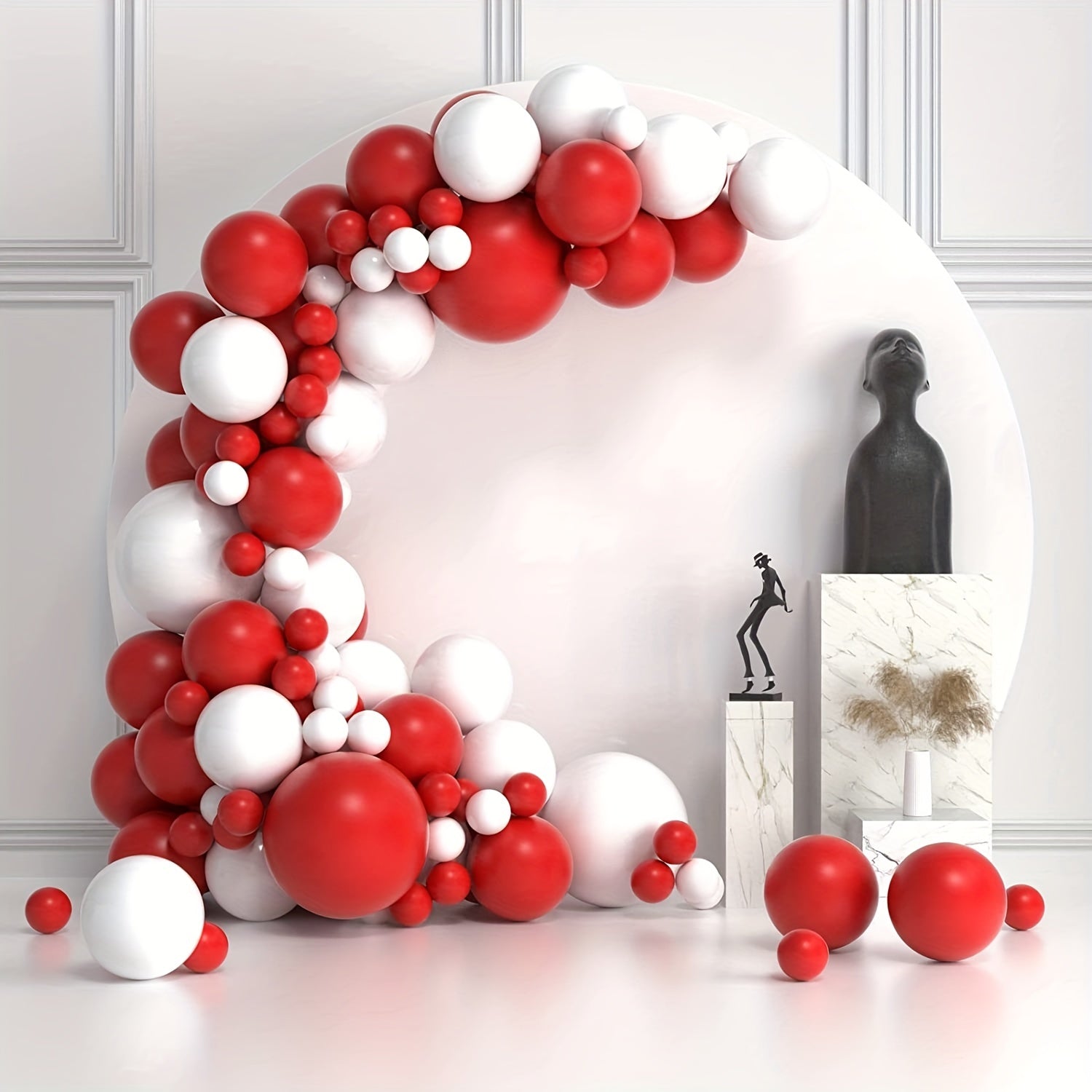 134pcs Red Balloon Garland Set, Variety of Sizes 4-12in, Matte Latex Balloons