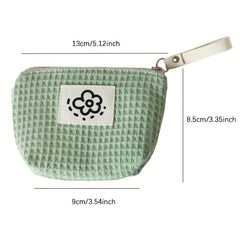 Waffle Lipstick Storage Bag Japanese Style Portable Wristlet Summer Flowers