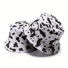 Cow Print Bucket Hat Double sided Basin Hat For Men And Women