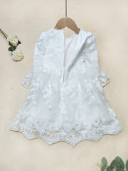Girls Flower Embroidery Lace Princess Dress Long Sleeve Kids Clothes