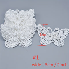 1 Yard Beaded Lace Ribbon Applique DIY Dress Wedding Decoration Sewing