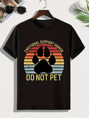 Paw Print Men's Comfy T-shirt for Outdoor Summer