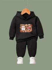 Girls 2pc Cartoon Hooded Sweatshirt and Sweatpants Set