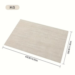 6pcs Vinyl Woven Placemats Beige Heat Resistant Kitchen Dinners Indoor Outdo