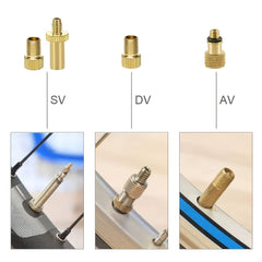 20pcs Bike Valve Adapter Air Pump Inflator Nozzle SV AV DV Accessory