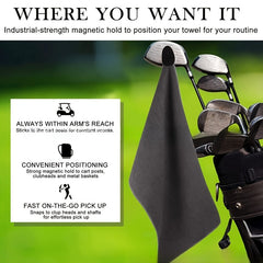 Golf Magnetic Microfiber Towel Quick Drying Sweat Absorbing Towel