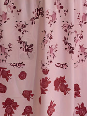 Casual Colorblock Floral Print Short Sleeve Round Neck Dress