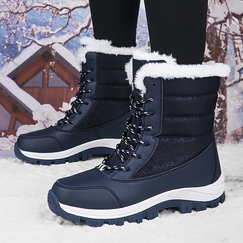 Women's Non slip Waterproof Snow Boots High Top Warm Thickened
