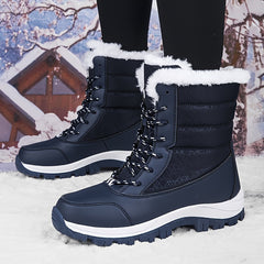 Women's Non slip Waterproof Snow Boots High Top Warm Thickened