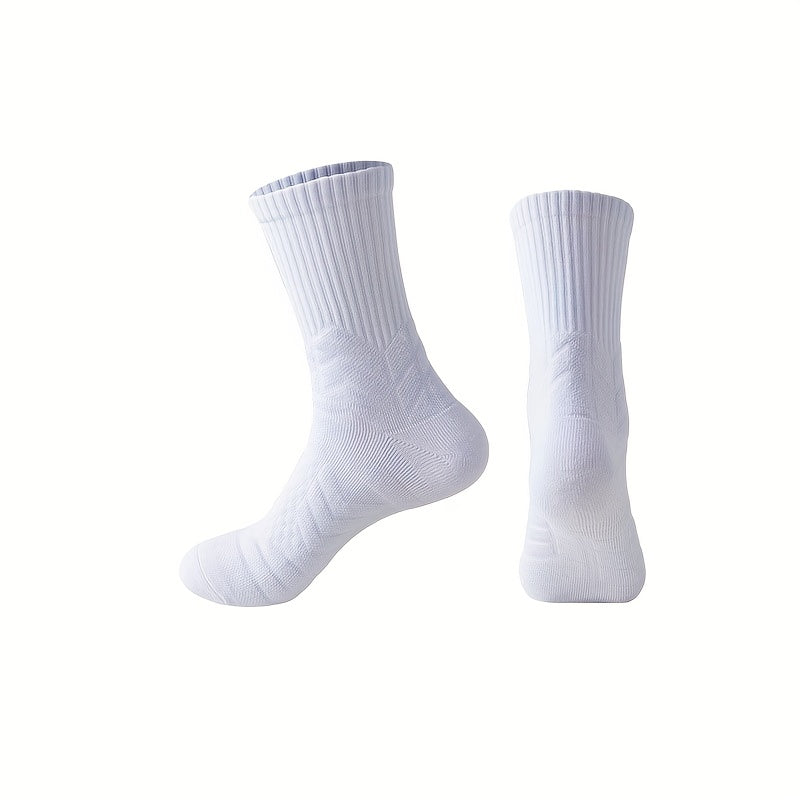 Men's Mid Crew Sport Socks Non Slip Shock Absorption Breathable Athletic Socks