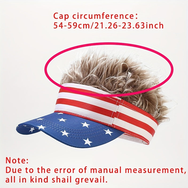 American Flag Star Stripe Basebal Cap Men's Wig Cap