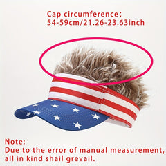 American Flag Star Stripe Basebal Cap Men's Wig Cap