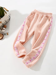 Girls Corduroy Thickened Jogger Pants for Winter