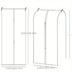 Transparent Clothes Dust Cover Storage Bag Wardrobe Hanger Dust Cover