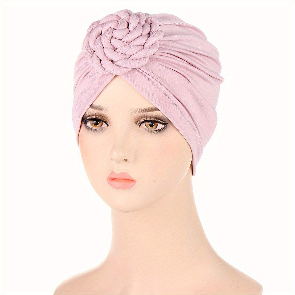 Braided Knot Turban Cap Beanies Ramadan Headwrap Lightweight Head Scarf