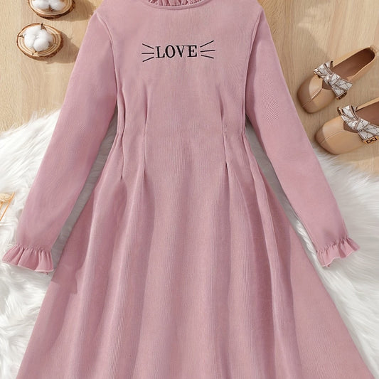 Embroidered Ruffle Collar Dress for Girls - Vacation Ready