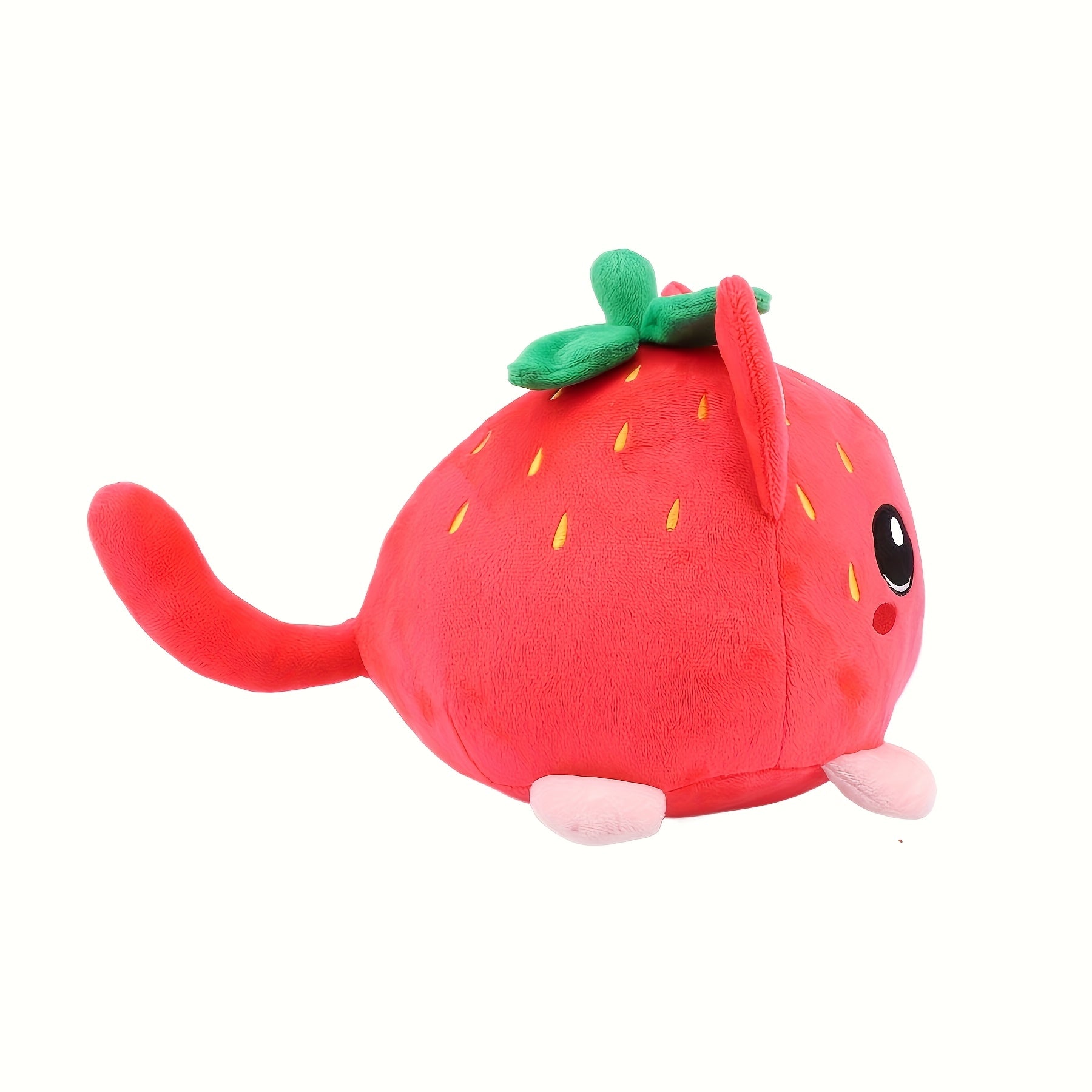 Strawberry Cat Plush Toy Soft Stuffed Animal Red Strawberry Cat Plushie Doll