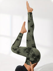 Tie Dye Tummy Control Yoga Legging High Waist Workout Tight Running Pants