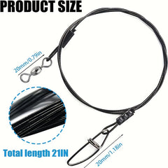 24pcs Steel Fishing Leaders Wire 56 7KG Heavy Duty Saltwater Fish Leader