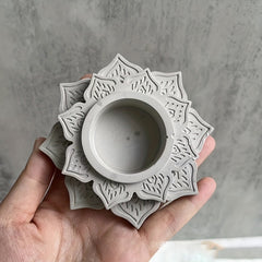 Retro Candlestick Silicone Mold DIY Irregular Flower Storage Mold