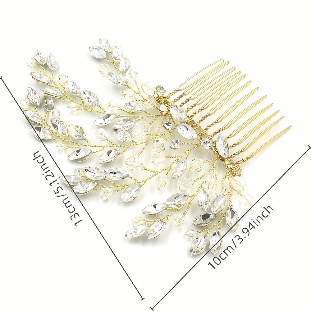 Crystal Hair Comb Head Jewelry Bridal Wedding Accessories