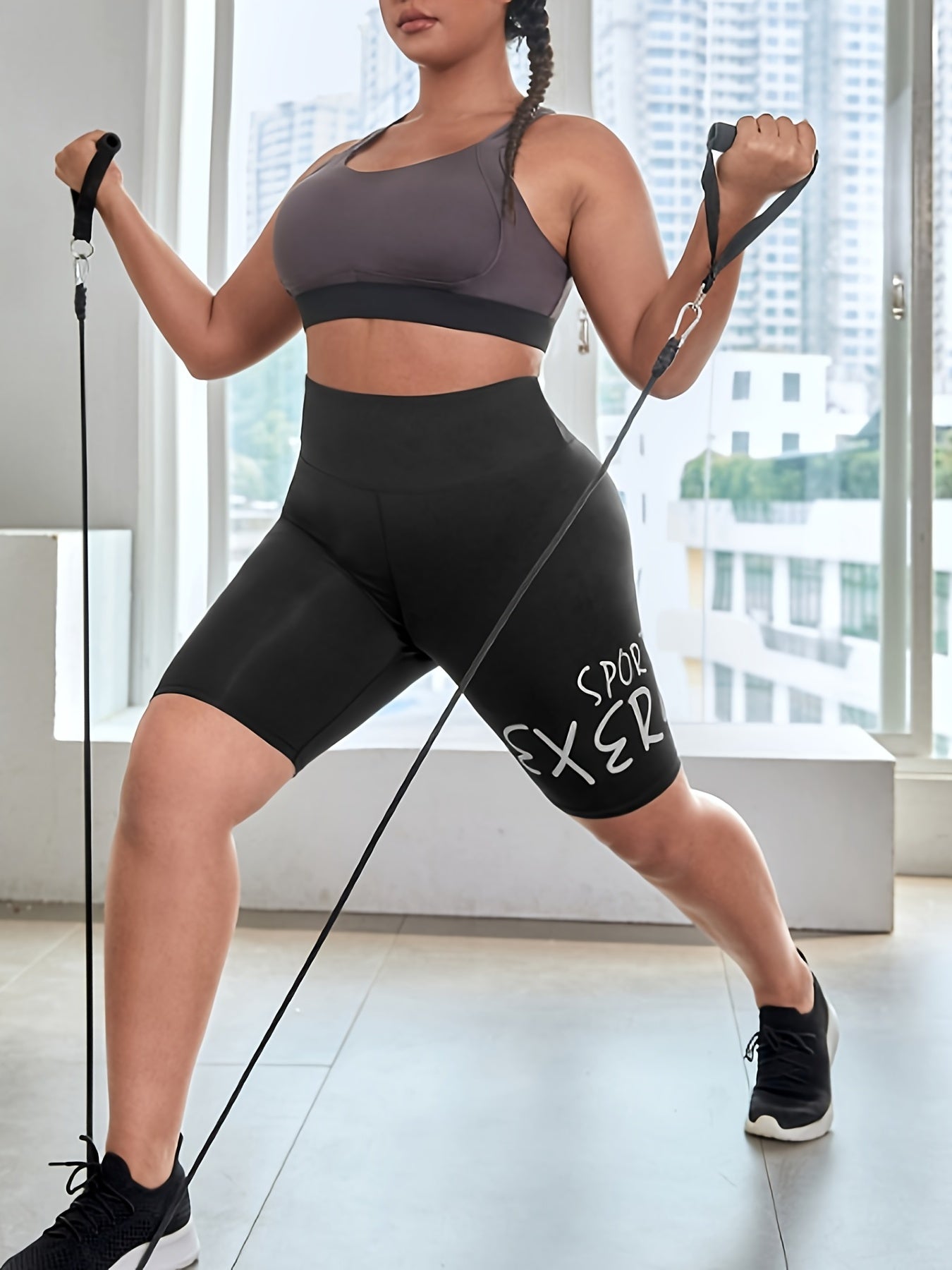 High Waist Skinny Bike Shorts Women's Plus Workout Sports Shorts