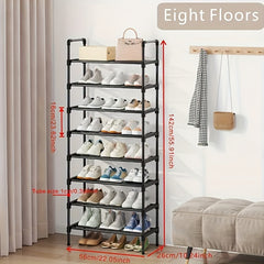 8-Layer Shoes Storage Rack Floor Standing Shelf for Doorway Corridor Bathroom