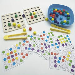 Wooden Bead Clip Game Math & Number Learning Activity