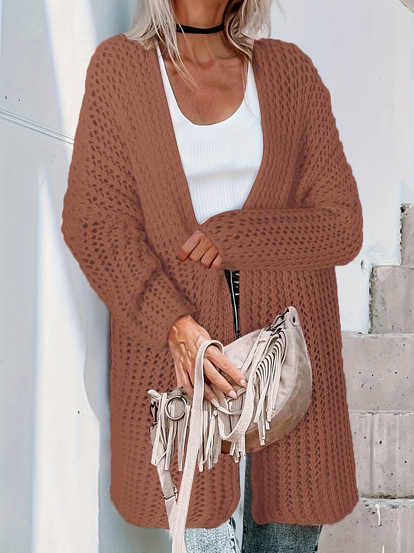 Chunky Knit Long Sleeve Cardigan