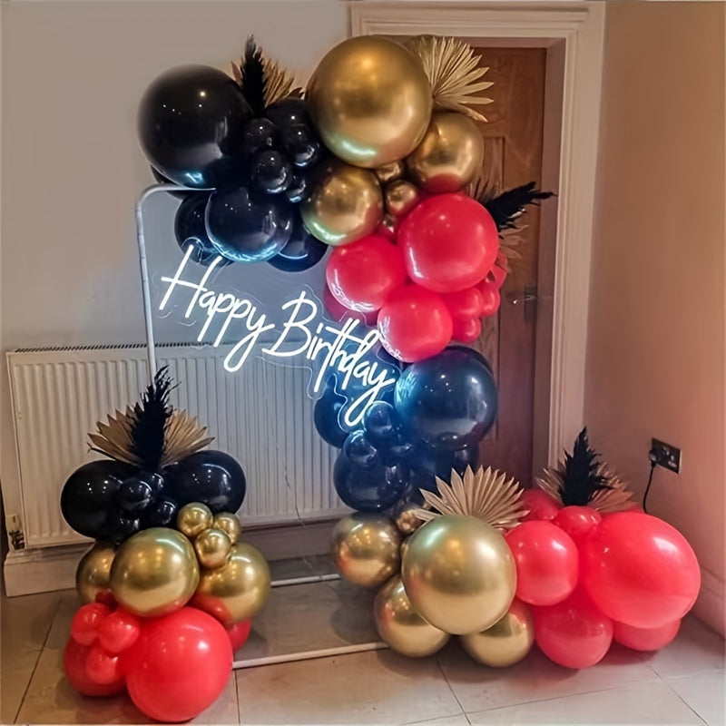 Red Agate and Glitter Balloon Set - 141pcs