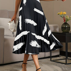 Pleated Skirts Casual Elastic Waist Maxi Skirts Women's Clothing