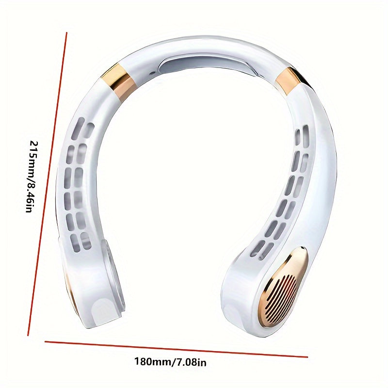 Portable Neck Fan Set Of 2 Leafless Fast Charging 5 Wind Speeds